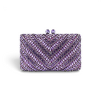 Bolsa Festa Clutch Pedraria Strass Lilás