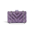 Bolsa Festa Clutch Pedraria Strass Lilás