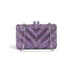 Bolsa Festa Clutch Pedraria Strass Lilás