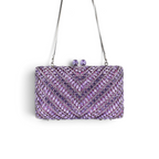 Bolsa Festa Clutch Pedraria Strass Lilás
