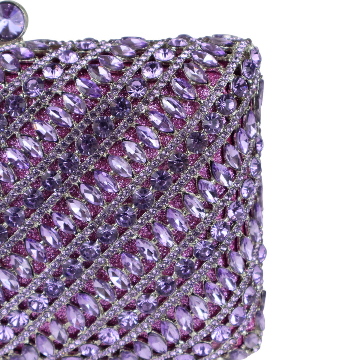 Bolsa Festa Clutch Pedraria Strass Lilás