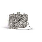 Bolsa Festa Clutch Pedraria Strass Prata
