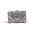 Bolsa Festa Clutch Pedraria Strass Prata