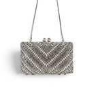 Bolsa Festa Clutch Pedraria Strass Prata