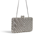 Bolsa Festa Clutch Pedraria Strass Prata