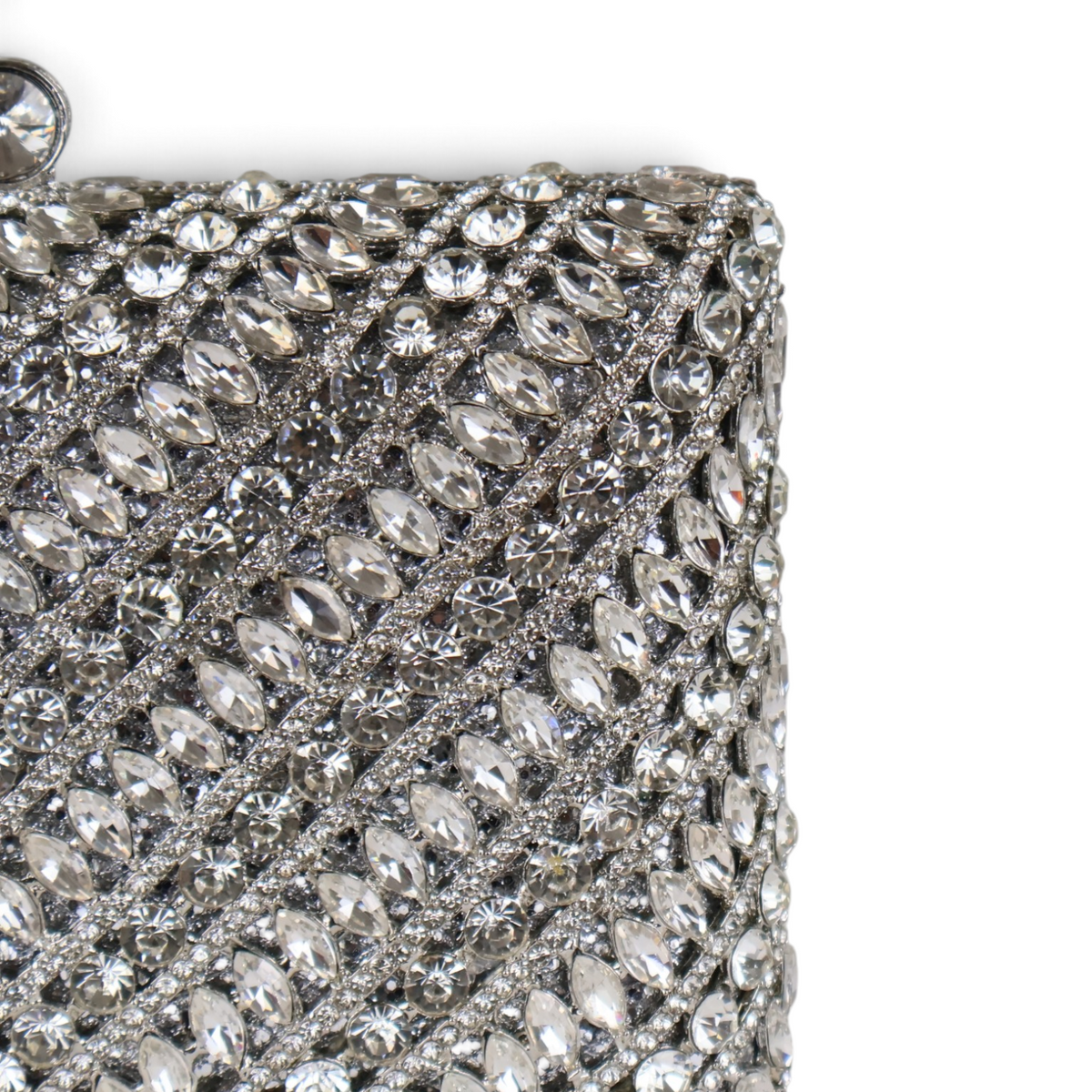 Bolsa Festa Clutch Pedraria Strass Prata