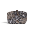 Bolsa Festa Clutch Pedraria Strass Prata Grafite