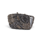 Bolsa Festa Clutch Pedraria Strass Prata Grafite