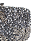 Bolsa Festa Clutch Pedraria Strass Prata Grafite