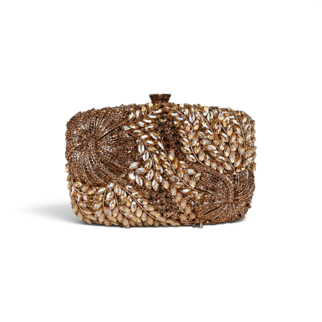 Bolsa Festa Clutch Pedraria Strass Dourado