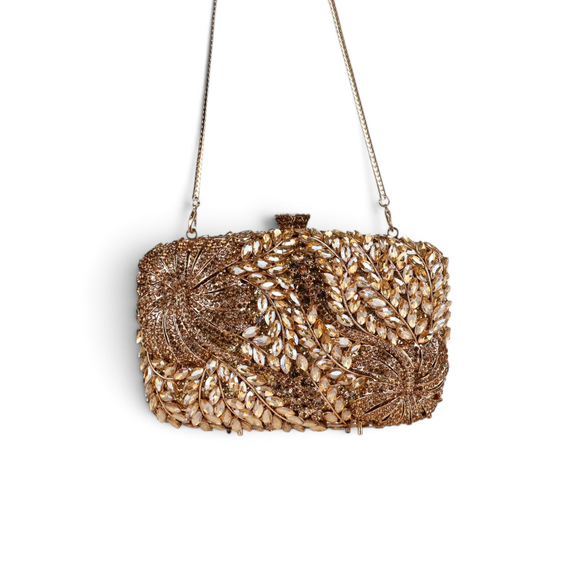 Bolsa Festa Clutch Pedraria Strass Dourado