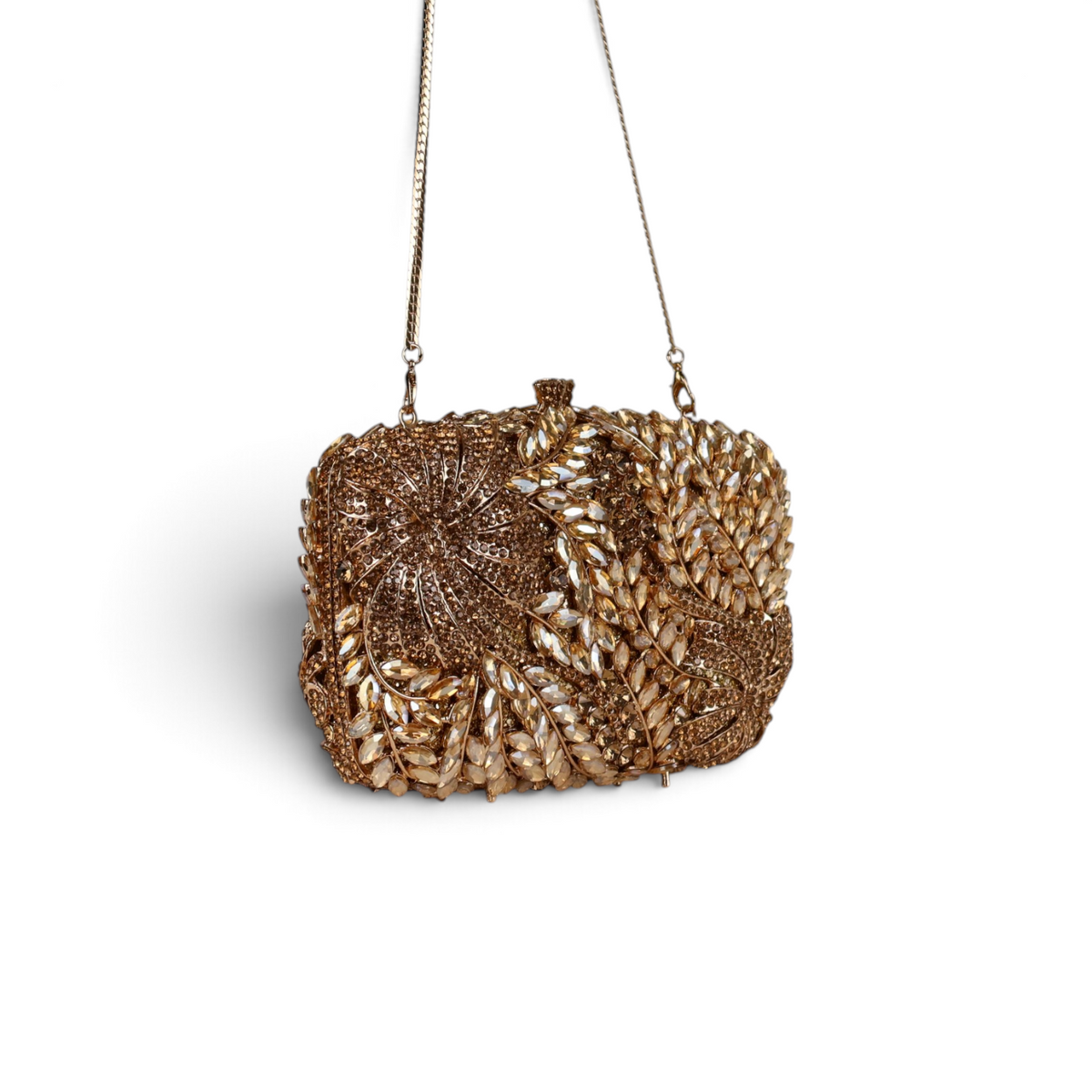 Bolsa Festa Clutch Pedraria Strass Dourado