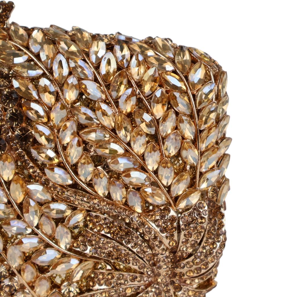 Bolsa Festa Clutch Pedraria Strass Dourado