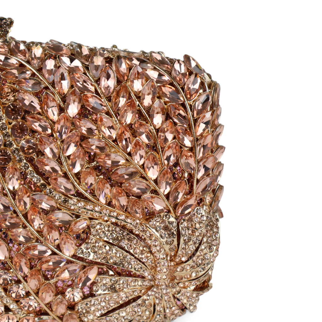 Bolsa Festa Clutch Pedraria Strass Champagne