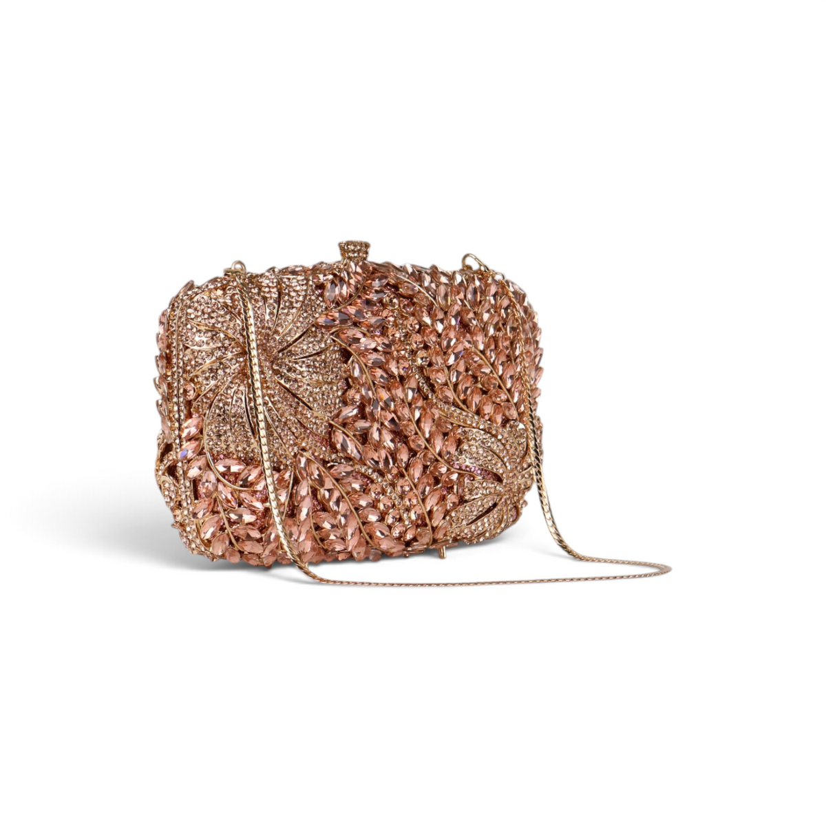 Bolsa Festa Clutch Pedraria Strass Champagne
