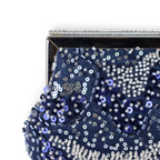 Bolsa Transversal Pouch Bordada Azul
