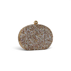 Bolsa Festa Clutch Pedraria Bege Oval