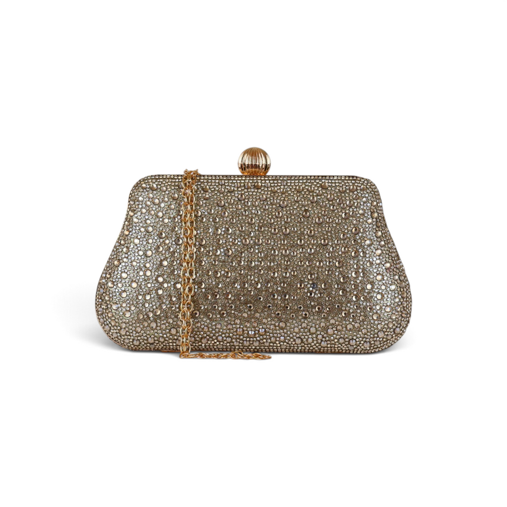 Bolsa Clutch Festa Pedraria Dourado
