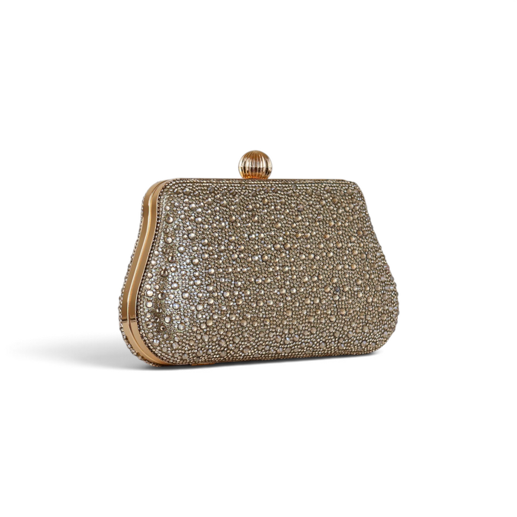 Bolsa Clutch Festa Pedraria Dourado