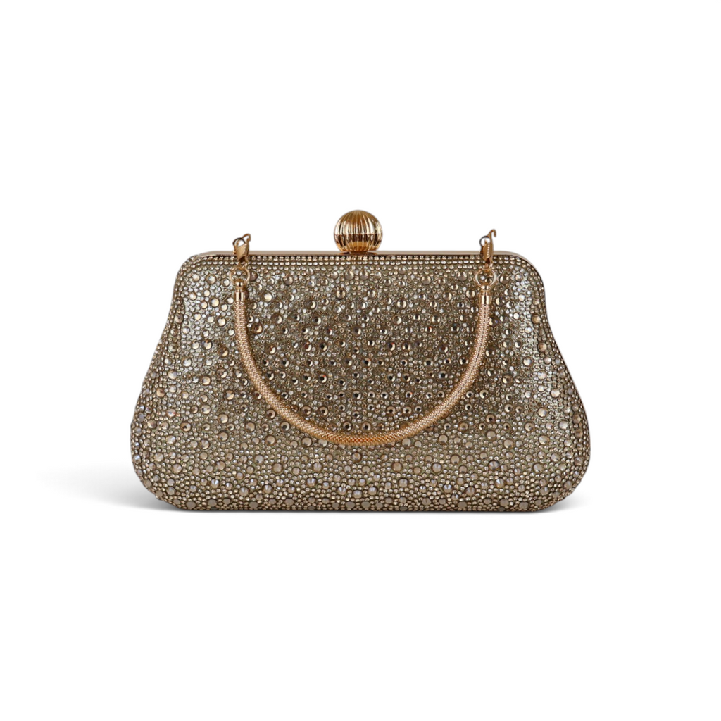 Bolsa Clutch Festa Pedraria Dourado