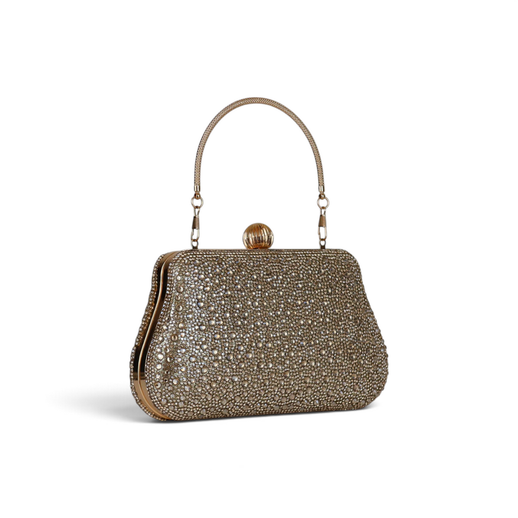 Bolsa Clutch Festa Pedraria Dourado
