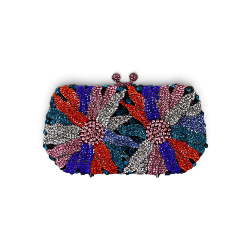 Bolsa Festa Clutch Pedraria Strass Colorida