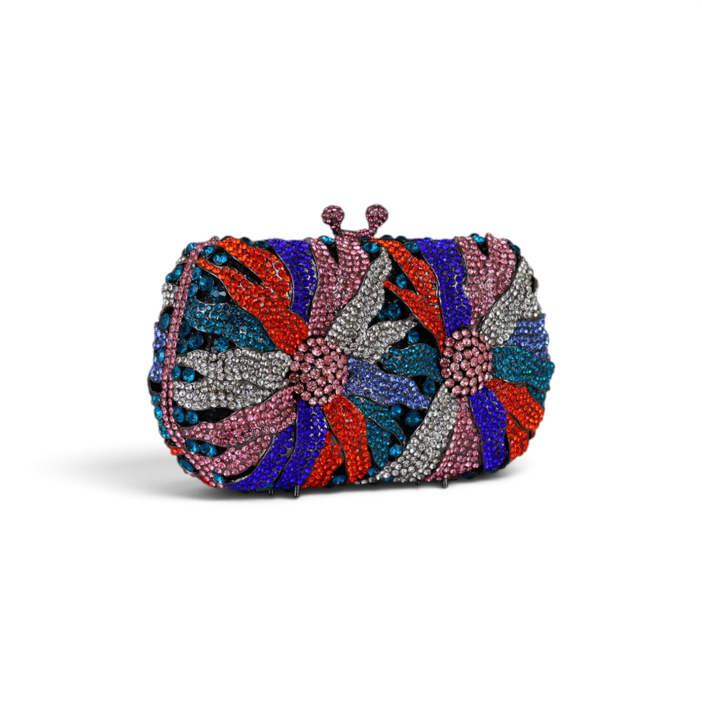 Bolsa Festa Clutch Pedraria Strass Colorida
