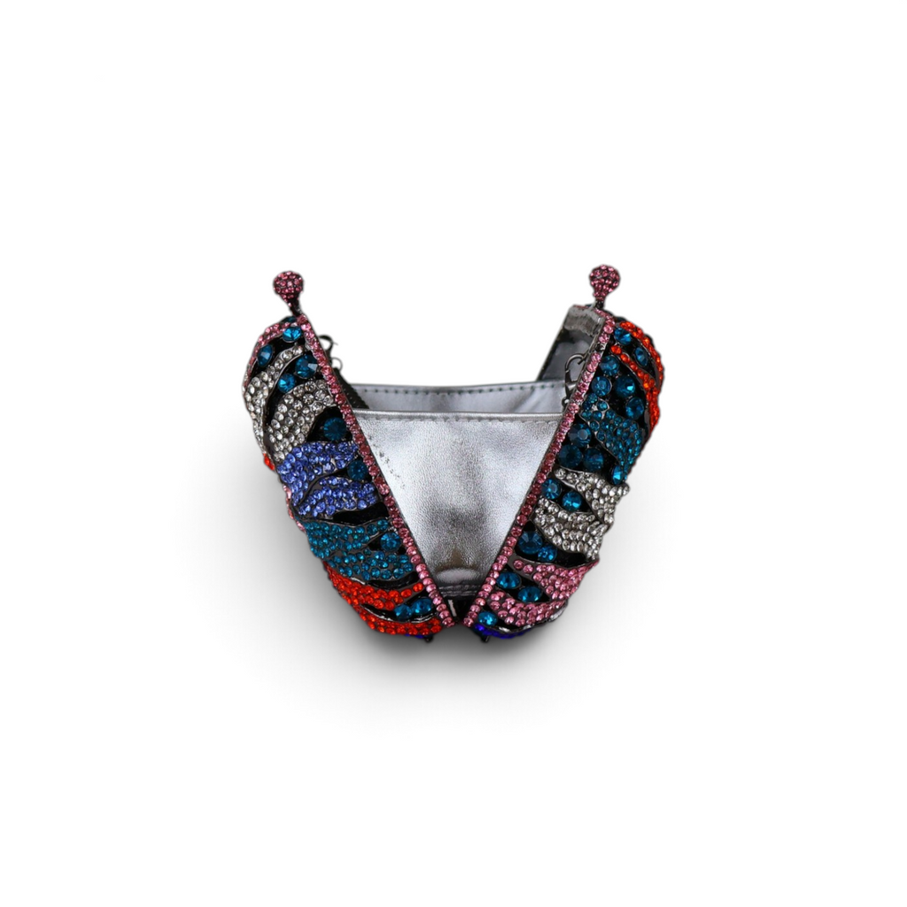 Bolsa Festa Clutch Pedraria Strass Colorida
