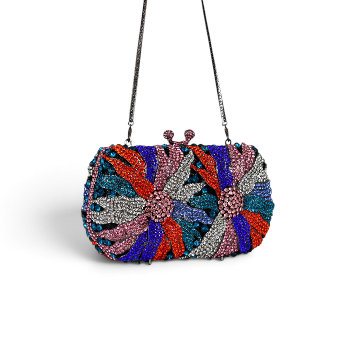 Bolsa Festa Clutch Pedraria Strass Colorida
