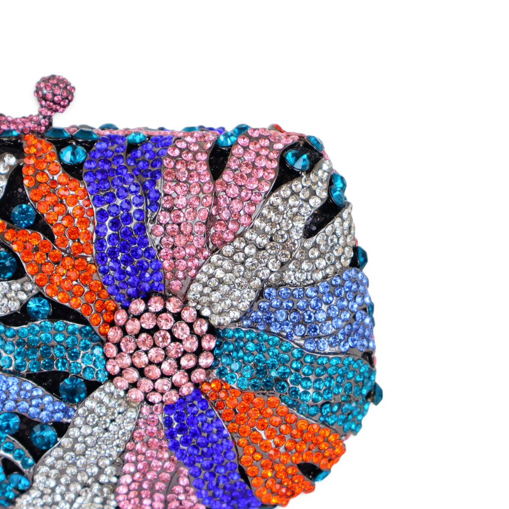 Bolsa Festa Clutch Pedraria Strass Colorida
