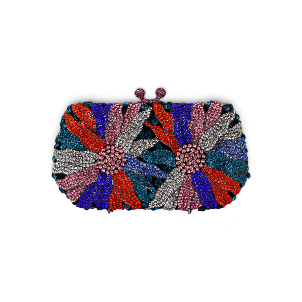 Bolsa Festa Clutch Pedraria Strass Colorida