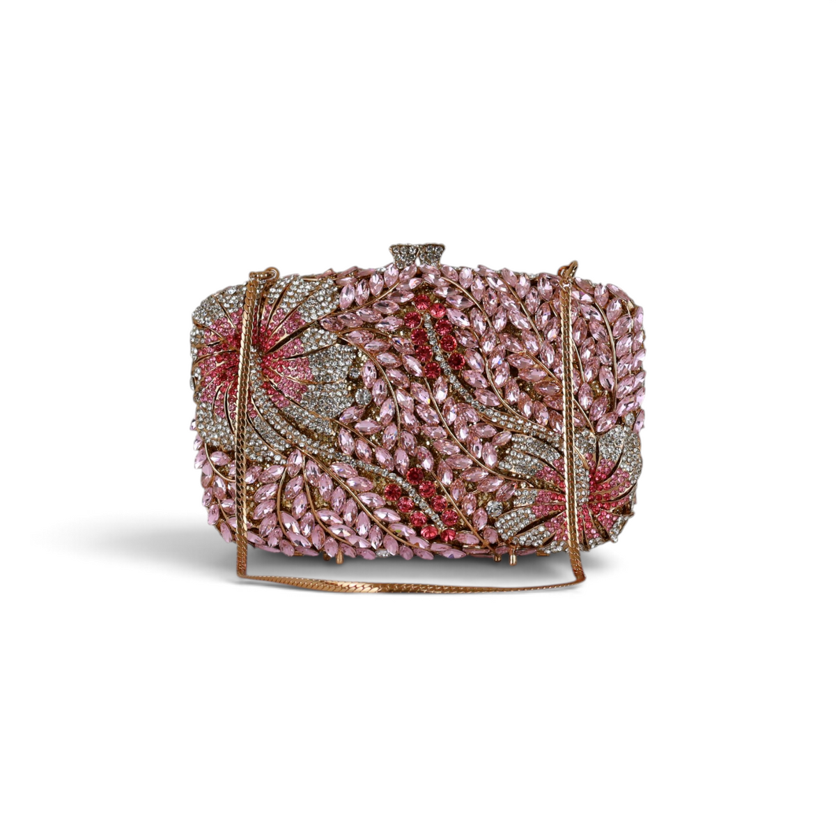 Bolsa Festa Clutch Pedraria Strass Rosa