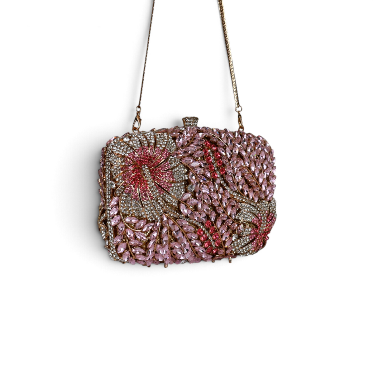 Bolsa Festa Clutch Pedraria Strass Rosa