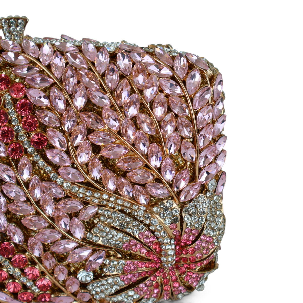 Bolsa Festa Clutch Pedraria Strass Rosa