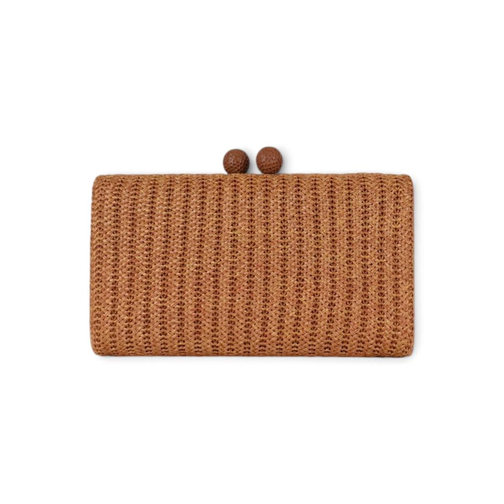 Bolsa Clutch Festa Palha Marrom Caramelo