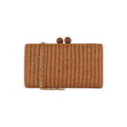 Bolsa Clutch Festa Palha Marrom Caramelo