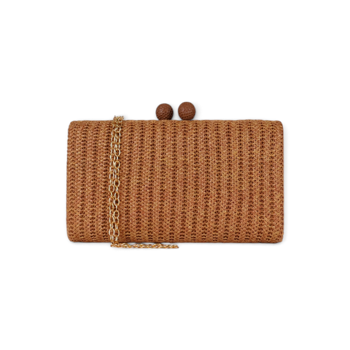 Bolsa Clutch Festa Palha Marrom Caramelo
