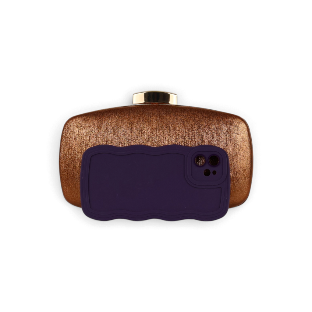 Bolsa Clutch Festa Marrom Cobre