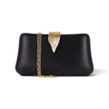 Bolsa Clutch Festa Fecho Folha Preta