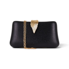 Bolsa Clutch Festa Fecho Folha Preta