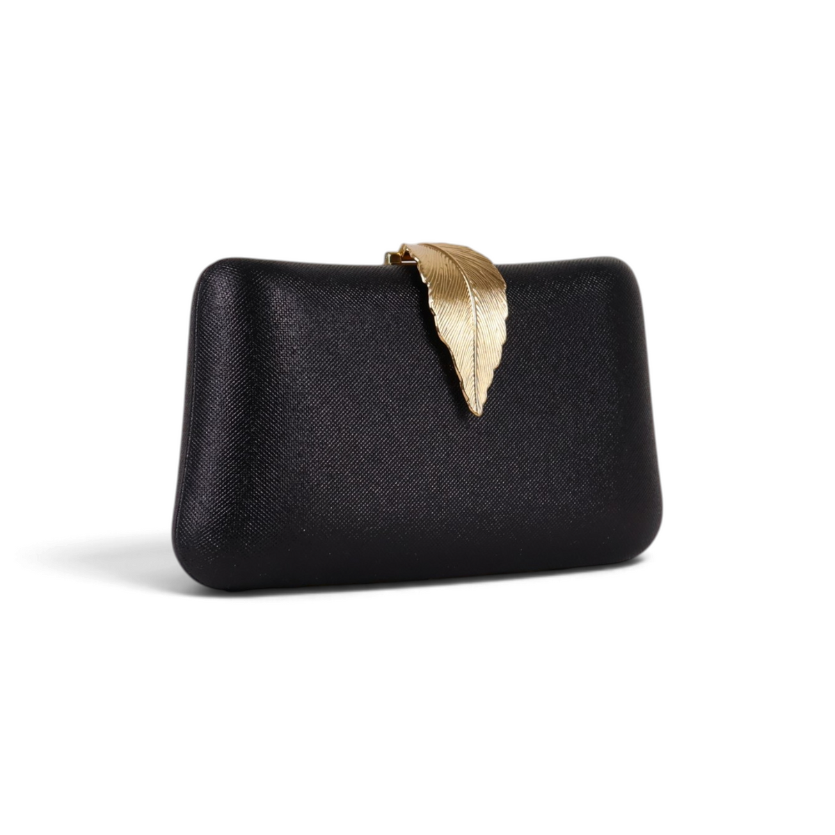 Bolsa Clutch Festa Fecho Folha Preta