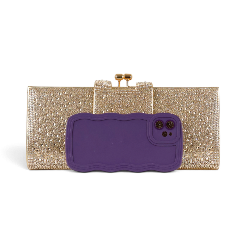 Bolsa Carteira Clutch Dourada