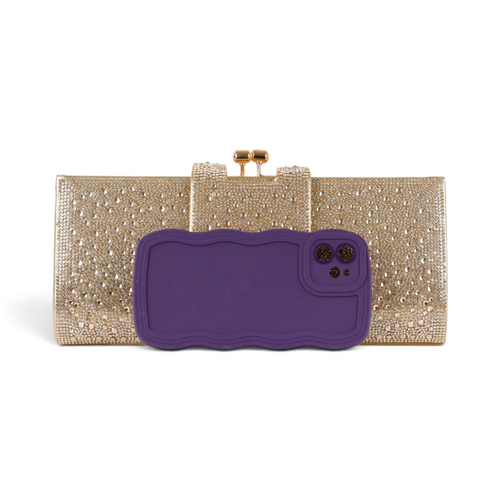 Bolsa Carteira Clutch Dourada