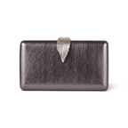 Bolsa Clutch Festa Fecho Folha Prata Envelhecida