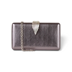 Bolsa Clutch Festa Fecho Folha Prata Envelhecida