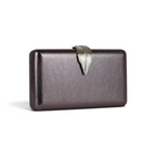 Bolsa Clutch Festa Fecho Folha Prata Envelhecida