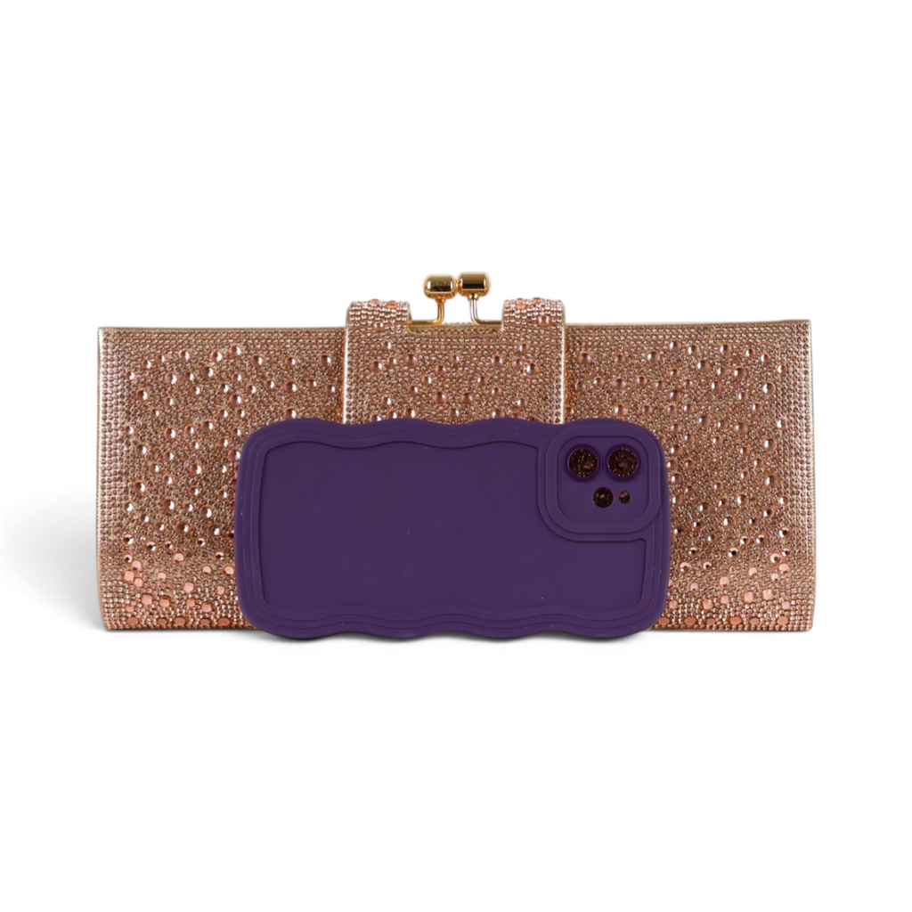 Bolsa Carteira Clutch Rosê Gold