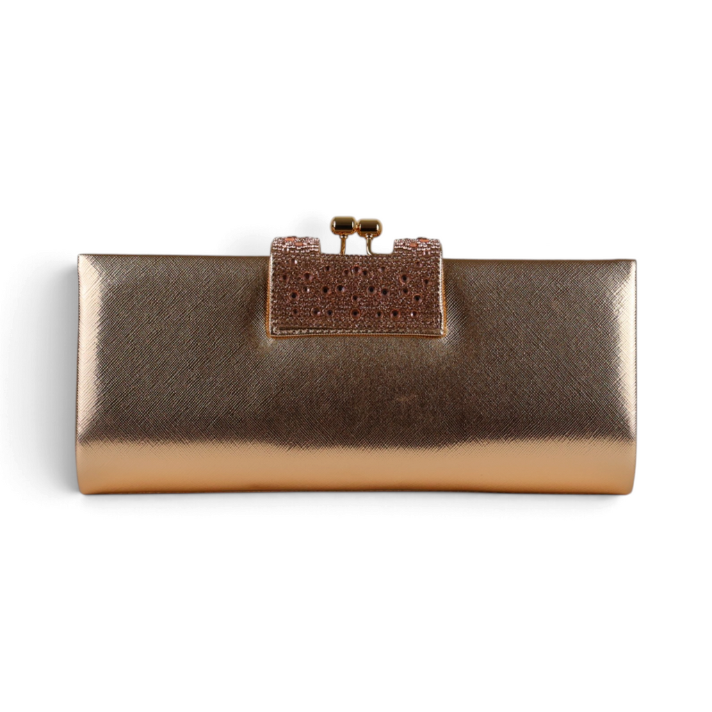 Bolsa Carteira Clutch Rosê Gold