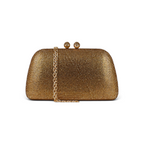 Bolsa de Festa Clutch Cristais Pedraria Dourada