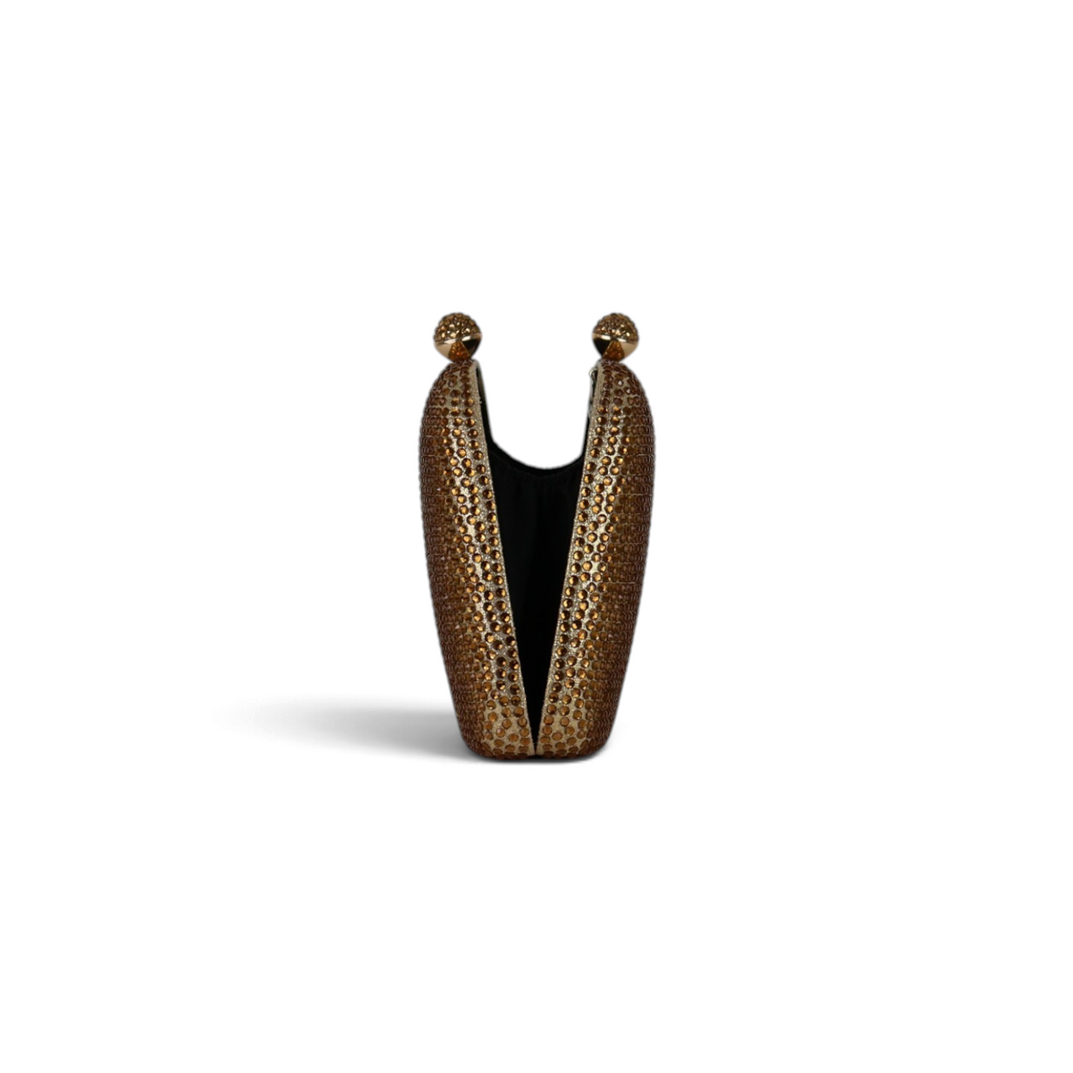 Bolsa de Festa Clutch Cristais Pedraria Dourada